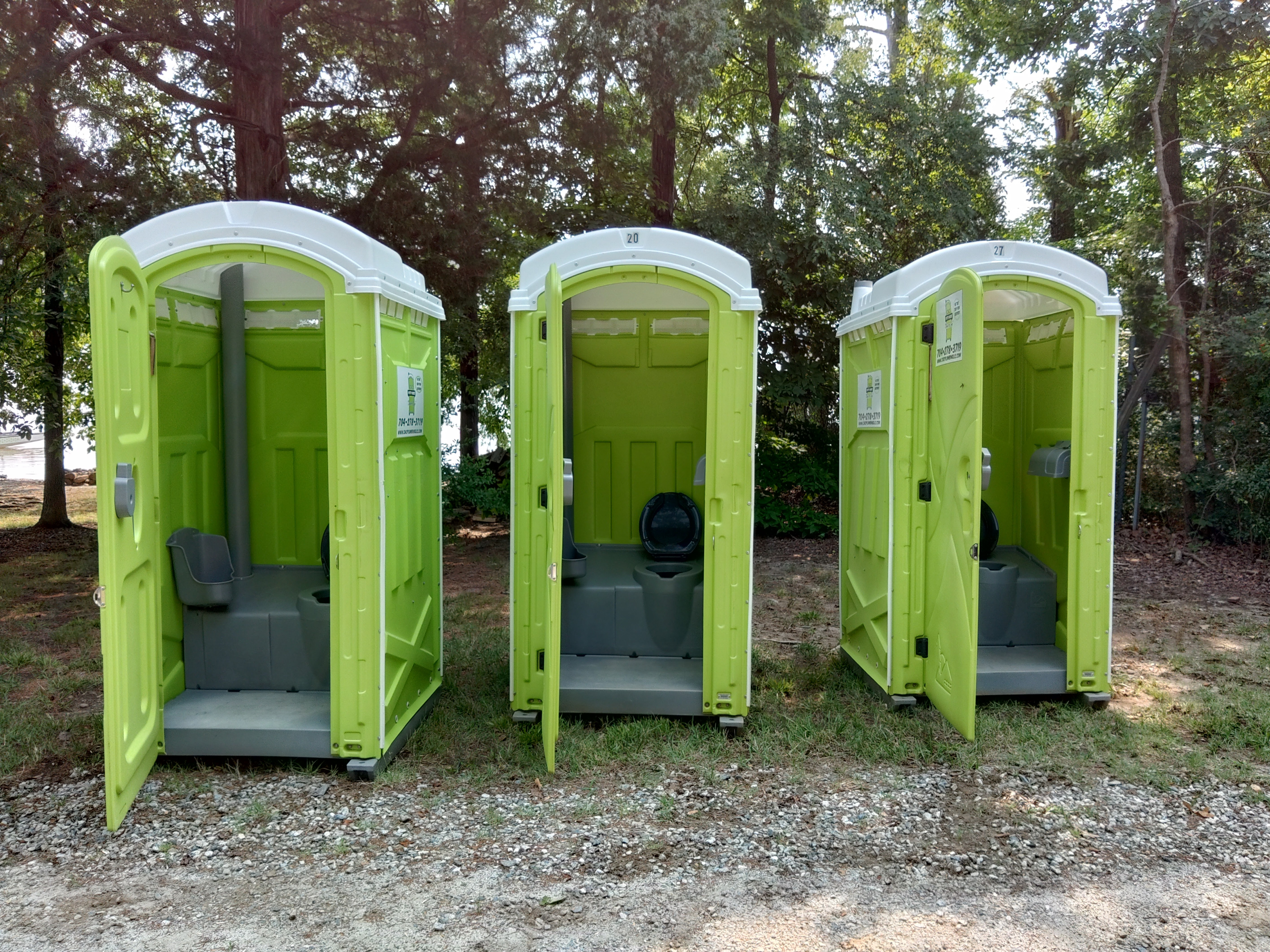 porta potties set up for an event